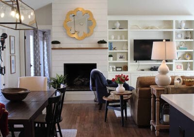 Modern Farmhouse Fireplace Living Room Dining