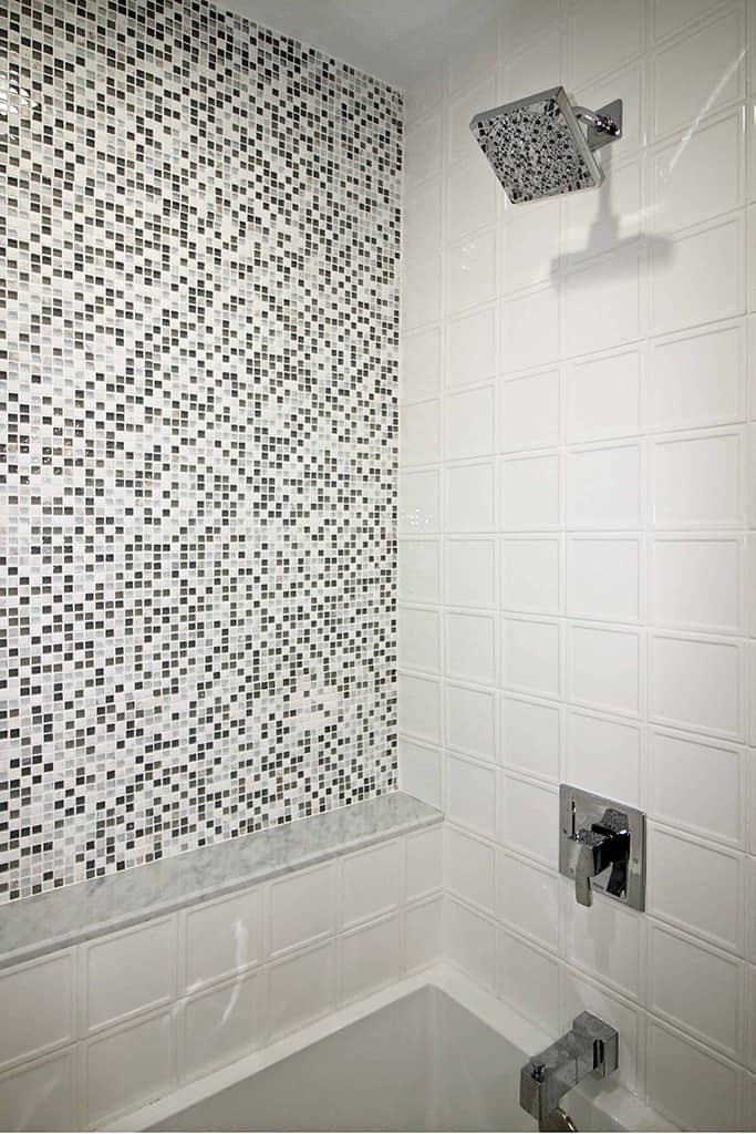 Ranch Contemporary Kids Bath Tub Tile Mosaic Square Fixtures 2nd Floor Addition